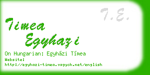 timea egyhazi business card